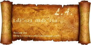 Lóczi Atália névjegykártya